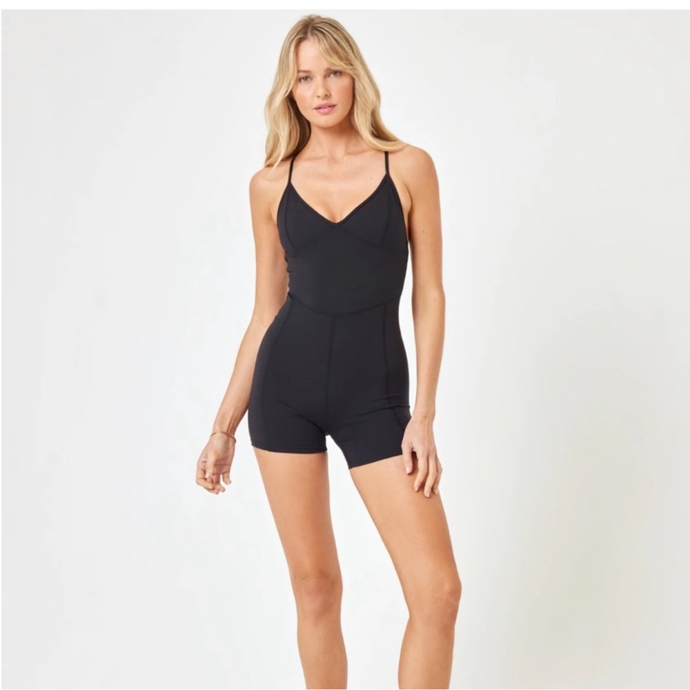 NWT L*Space Owen Active Romper In Black